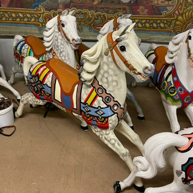 Circa 1900 De Vos Belgium Carrousel | AntiqueCarousels.com